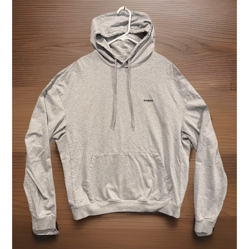 VETEMENTS Oversized Hoodie Sz XS Gray Demna Gvasalia Boxy Basics Essentials